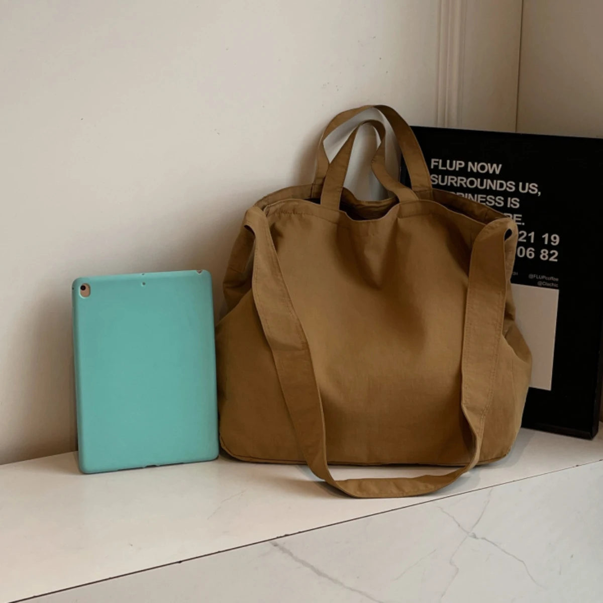 Tote Bag for Women 2025 New Large-Capacity Canvas Shoulder Bag Commuter Computer Bag Large Bag Handbag Korean Style Work Class Travel Play Shopping Shopping