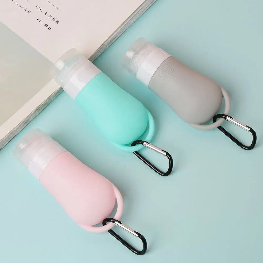 Travel Bottle Leakproof Silicone Refillable Squeezable Travel Tube with Keychain Hook for Cosmetic Toiletry Shampoo