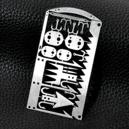 Outdoor Camping Outdoor Multifu Equipment Survival Tools Stainless Steel Card Fishing Portable Practical Hand Tools Supplies