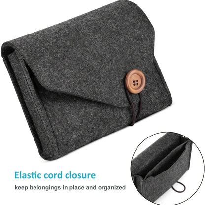 Portable Felt Electronics Accessories Organizer - Power Adapter & USB Cable Storage Case for Travel