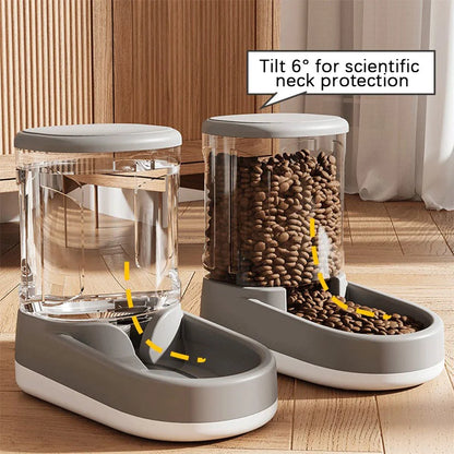 Automatic Pet Feeder Water Dispenser Dog Cat Gravity Food Water Dispenser With Pet Food Bowl Large Capacity