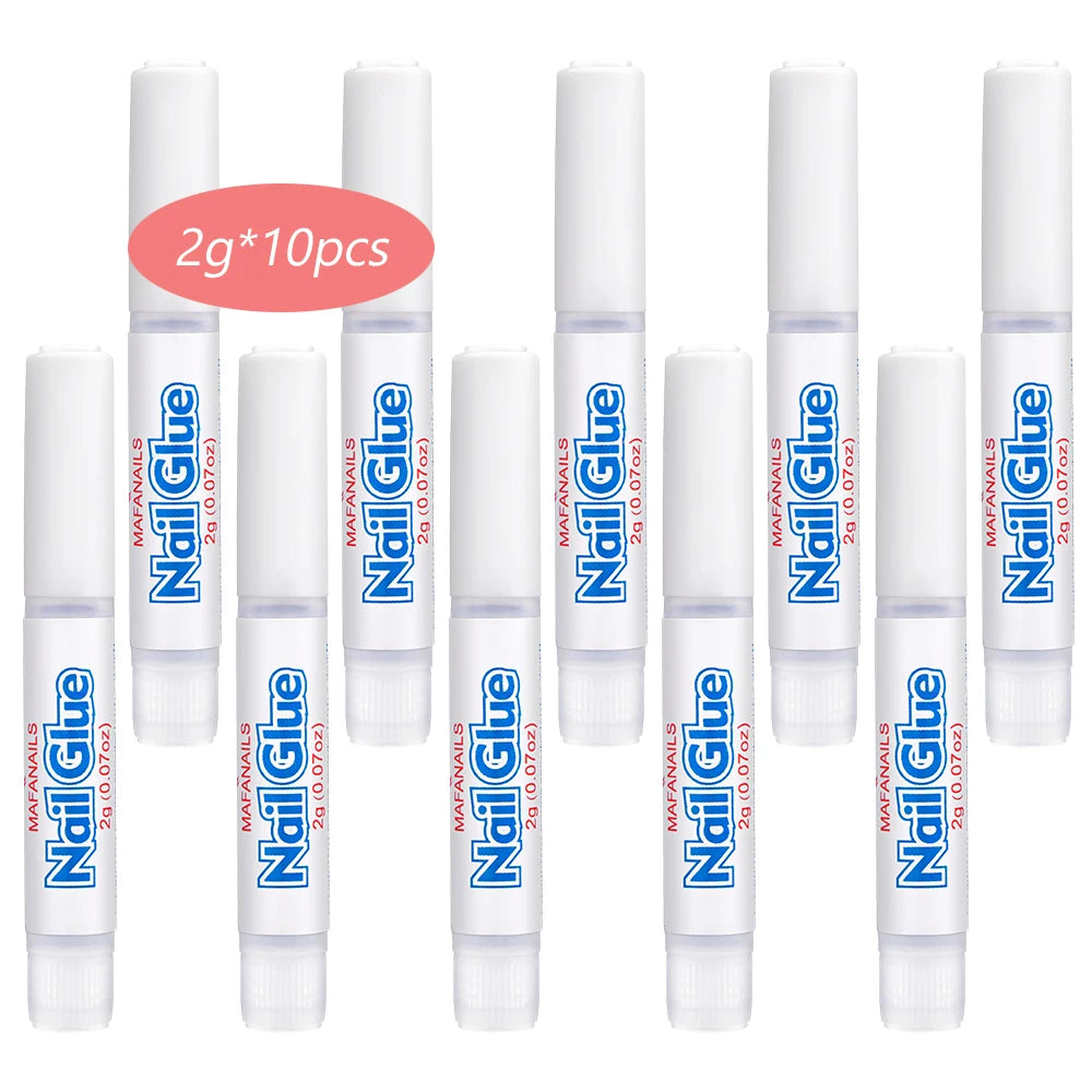 7g Fast-dry Nail Glue Super Strong Adhesive False Nail Glue With Brush Acrylic Nail Tips Rhinestones Sticky Nail Art Bond Glue