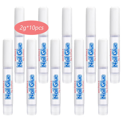 7g Fast-dry Nail Glue Super Strong Adhesive False Nail Glue With Brush Acrylic Nail Tips Rhinestones Sticky Nail Art Bond Glue