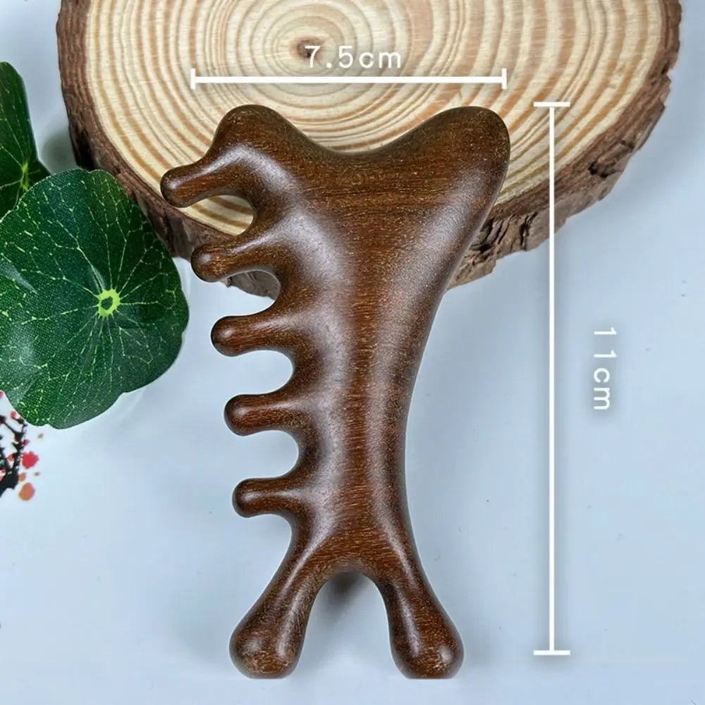 Scalp Relax Meridian Massage Comb Anti-static Blood Circulation Sandalwood Hair Comb Smooth Hair Comfortable Head Massage Comb