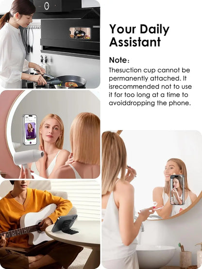 Heart Shape Double Sided Phone Suction Holder, Multi-Purpose Silicone Suction Cup Phone Mount Phone Case Sticky Phone Grip