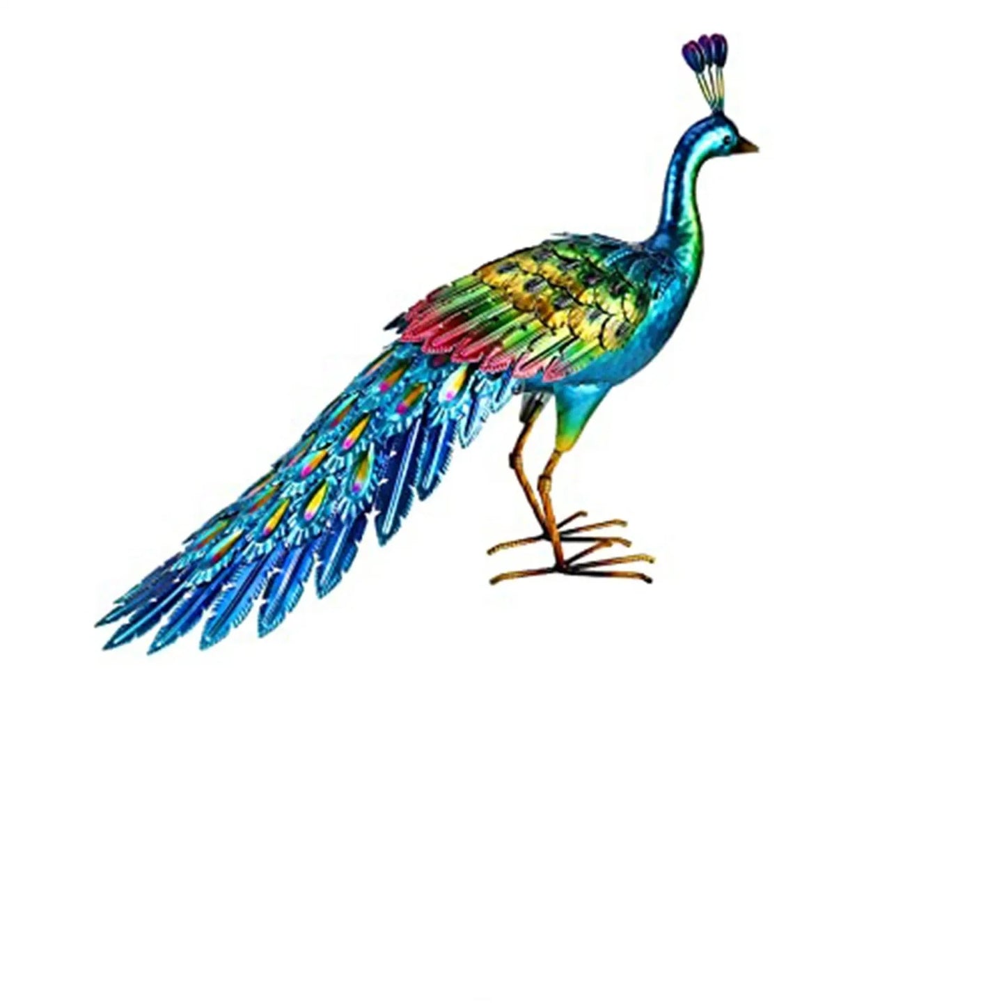 Peacock Statue Sculpture Handmade Crafts Ornament Animal Figurine Standing Posture Collectible Peacock Figurine Garden Craft