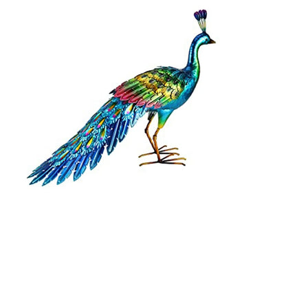 Peacock Statue Sculpture Handmade Crafts Ornament Animal Figurine Standing Posture Collectible Peacock Figurine Garden Craft
