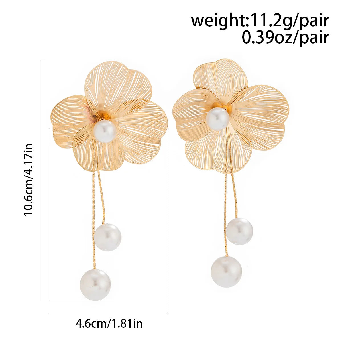 New In Flower Earrings for Women Pearl Dangle Tassel Earings pendientes flor aretes de mujer colgantes 2024 tendencia Gold Color