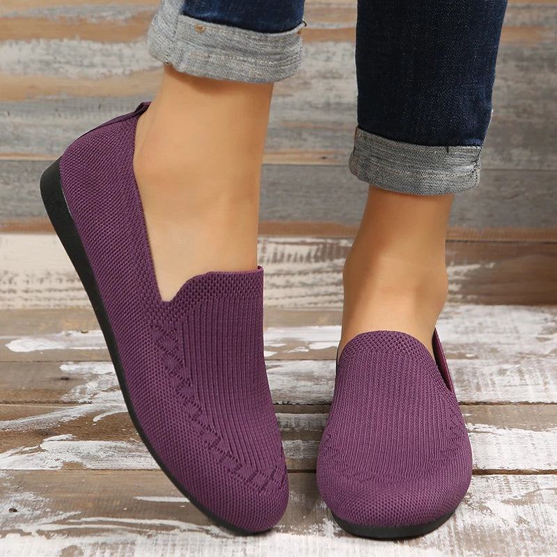 Women Flat Toe Knitted Ladies Office Shoes Comfortable Formal Shoes for Woman Female Ballet Flats Designer Sneakers