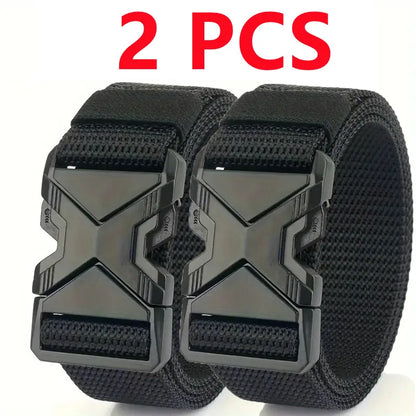 The New Men's 120cm Buckle Belt Nylon Braided Lightweight Breathable Daily Commuter Men's Belt