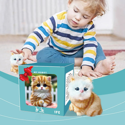 Robot Cat Toys Interactive Cat Meow Toy Funny Interactive Cat Robot Creative Robotic Cat Barking Meow Kitten for Chilren