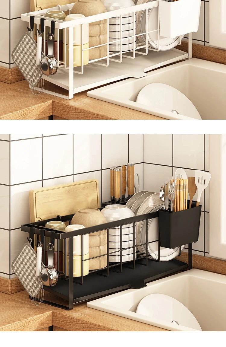 Kitchen Rack For Dish Bowl Narrow border Drain Rack Countertop Dishrack Chopsticks Storage Box Sink Bowl Forks Drying Rack