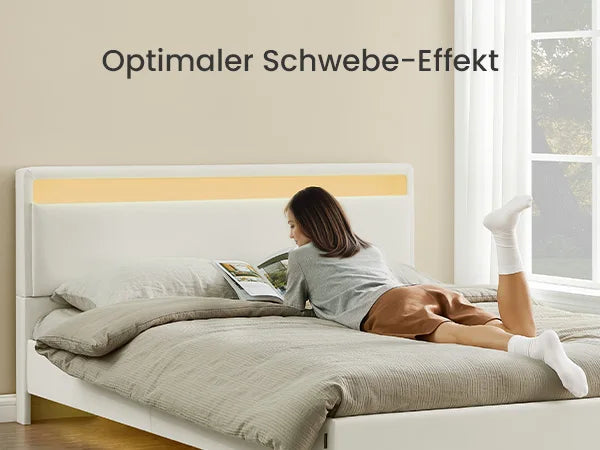 VASAGLE Upholstery bed bed frame double bed frame (floating visual effect