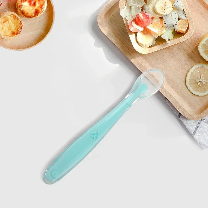 New style Baby Silicone Spoon Medical-Grade Liquid Silicone + Ultra-Soft Tip Safe Feeding For Water/Cereal/Puree