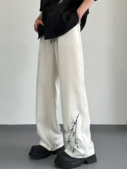 Social Tailoring Business Work Man Suits Pants Office Ice Silk Cooling Trousers for Men Fabric Korean Style Clothes Designer Up