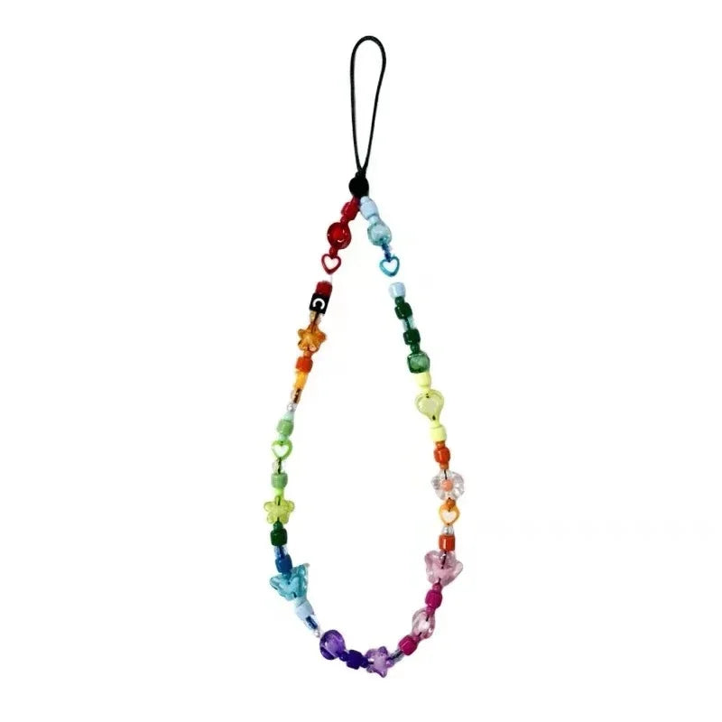 Colorful Beads Phone Straps Long Short Lanyard Phone Hanging Chain