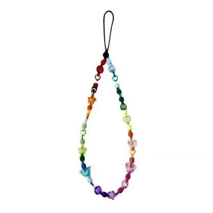 Colorful Beads Phone Straps Long Short Lanyard Phone Hanging Chain