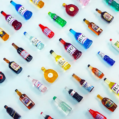 1:12 Miniature Furniture Shopping Cart Refrigerator Kitchen Shelve Mini Drink Dessert Food Dollhouse Kitchen Toy Model Gift