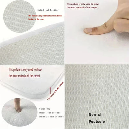 VIKAMA Flower Floor Mats Half Circle Printed Floor Mats Entryway Floor Mats Bathroom Door Mats Dirty Resistant Floor Mats