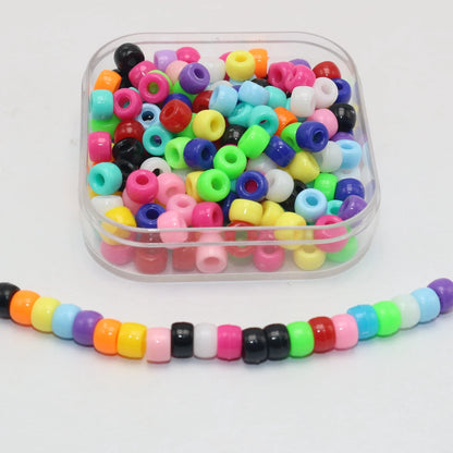 1000 Mixed Color Acrylic Tiny Barrel  Beads 6X4mm for Kids Kandi Craft