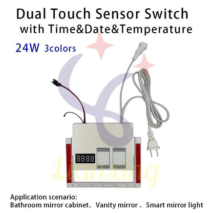 smart switch touch  Strip light controller  smart with anti fog LED dimmable smart  24W led driver switch mirror touch