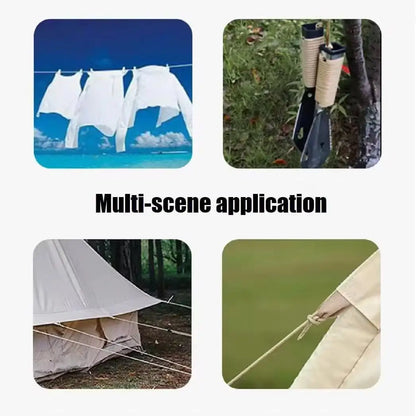 4 Outdoor Tent Ropes Reflective Ropes Canopy Ropes Reinforced Windproof Ropes with Buckles To Ensure Safety Camping Accessories