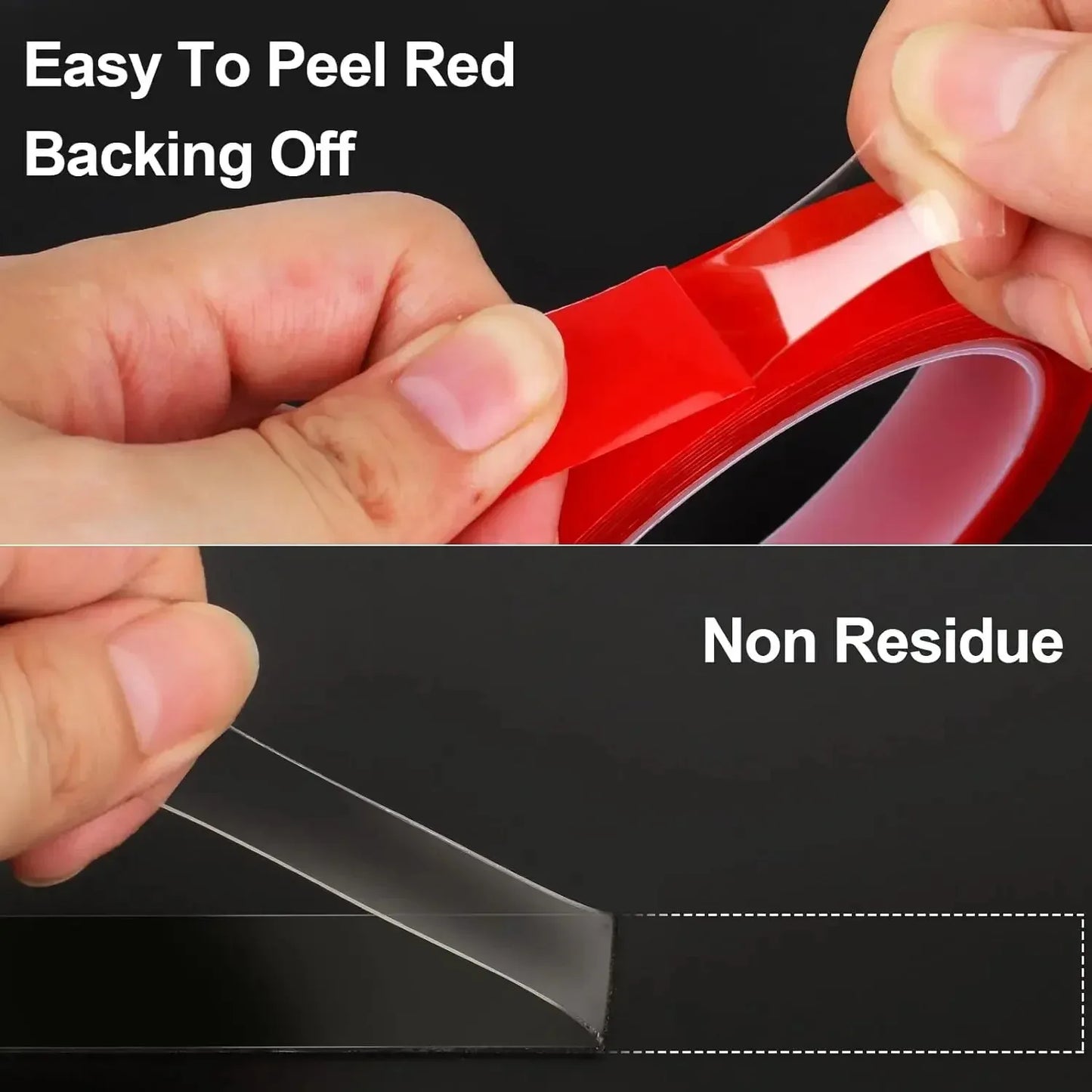 Double Sided Tape Nano Tape 3-5Meter 10/20/30mm Width Transparent Tape Washable Adhesive Nano Traceless Sticker Glue Red