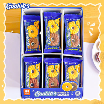 Kawaii stationery items School teacher gift Office Supplies classroom back to school cookie Carton Rubber Erasers cute things