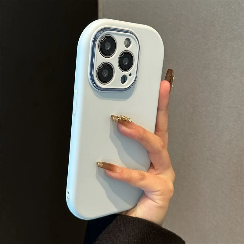 Cute Soft Silicone Candy Color Phone Case For iPhone 11 12 13 14 15 16 Pro Max Plus Shockproof Bumper Back Cases Cover