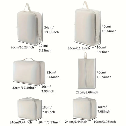 6 compressed packaging cubes - durable, easy to clean, lightweight travel storage box for luggage and clothing sorting, manual o