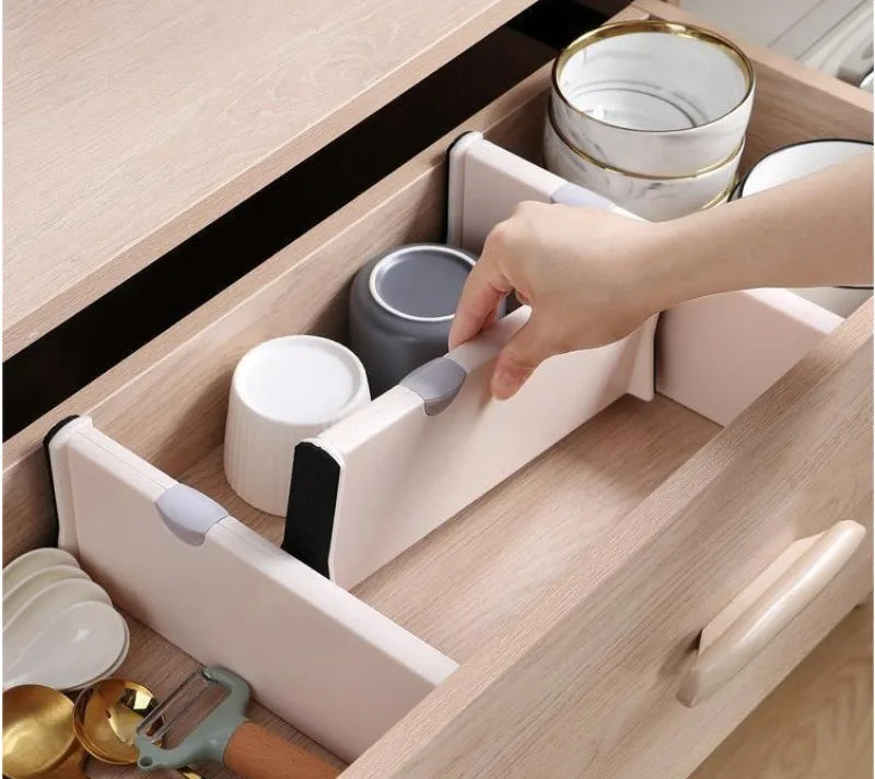 T Drawer Divider Adjustable Home Organization Dividers White Plastic Partition Holder Creative Retractable Drawer Dividers