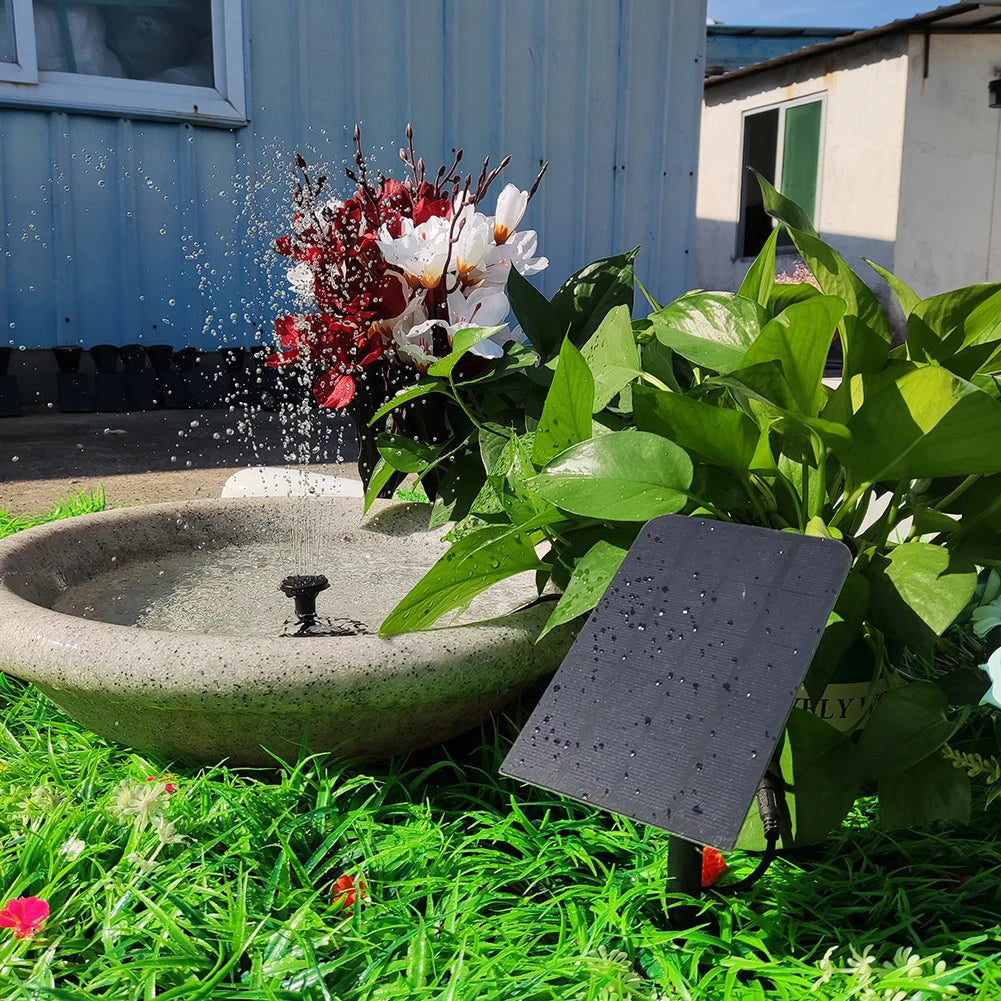 5W 5V Solar Panel Fountain 200L/h with Stake Solar Panel Pump Garden Decoration Watering System Energy Saving Kits for Fish Tank