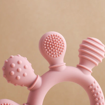 Silicone Baby Teether Toys 0-12Month Food Grade Toddlers Anxiety Teething Ring Sensory Toys Silicone Animal Soothing Accessories