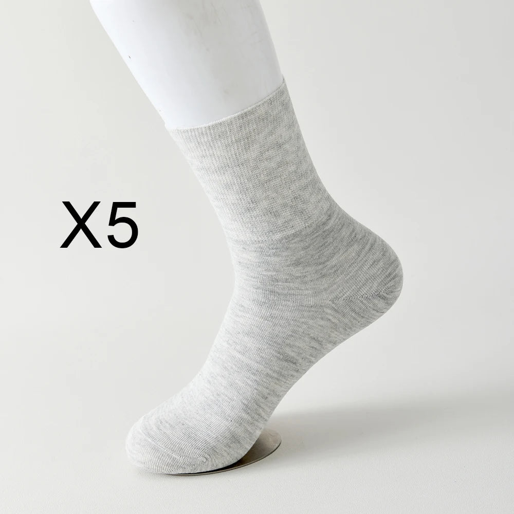 5 Pairs Diabetic Non Binding Socks For Women Pregnant woman elderly long socks Comfortable breathable black white socks women