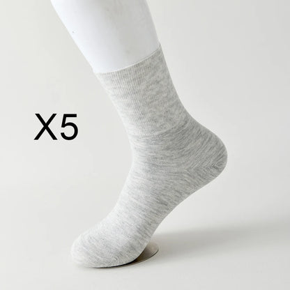 5 Pairs Diabetic Non Binding Socks For Women Pregnant woman elderly long socks Comfortable breathable black white socks women