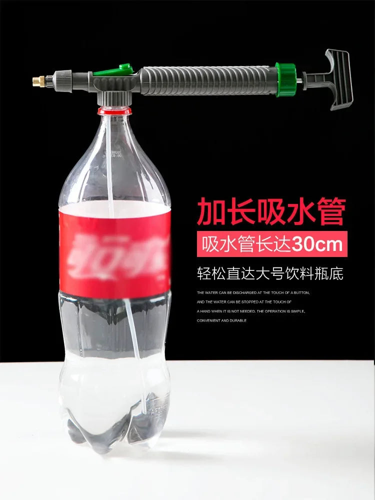 High Pressure Manual Sprayer Adjustable Nozzle Garden & Agriculture Multi-Purpose Ergonomic Tool for Drink Bottles