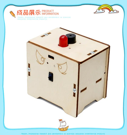Toy Object Immobilizer DIY Technology Experimental Alarm Material Kit Wooden Puzzle Interactive Game Educational Set G260