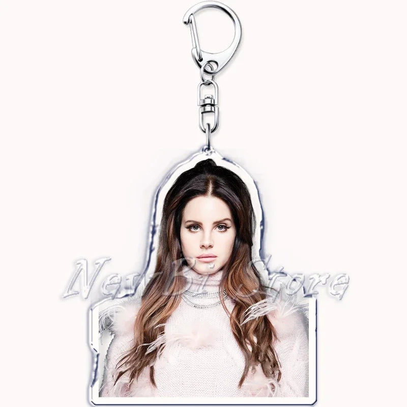Hot Singer Lana Del Rey Keychain for Accessories Bag Pendant Born To Die Ultraviolence Key Chain Ring Keyring Jewelry Fans Gifts