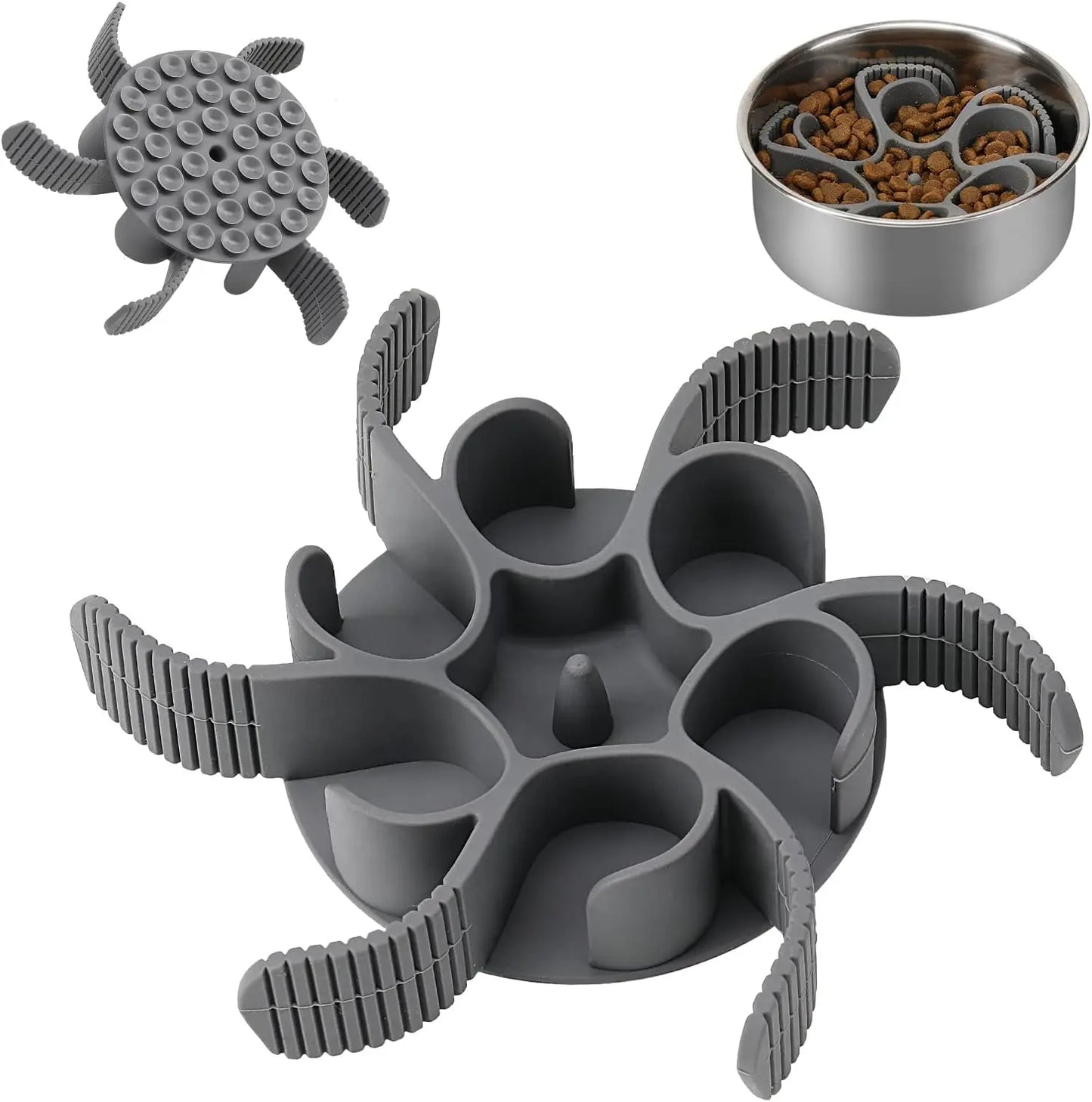 Dog Slow Feeder Bowls Silicone Spiral Pet Food Feeder Insert to Slow Down Eating for Large Medium Small Breed Dogs