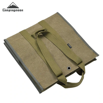 CAMPINGMOON Firewood Storage Bag.Camping Equipment Storage Bag with Double Handles, Shoulder Back, Outdoor Thick Canvas Bag