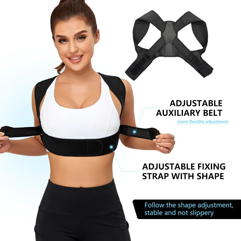 1 Pc Back Support Strap Corrector - Suitable For Female Male Scoliosis And Hunchback Pain And Adjustable Posture Training Device
