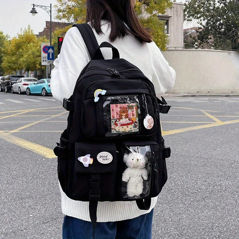 Large Capacity High School Student Backpack Female Korean Schoolbag Junior High School Student Girl Backpack