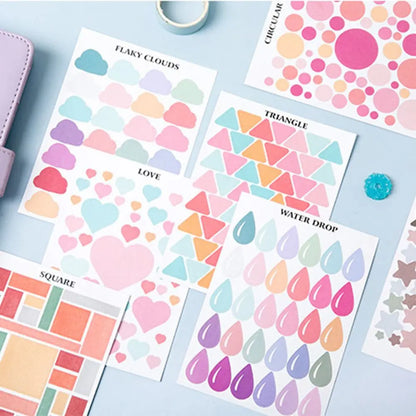 School Supplies Planner Album Self-adhesive Decorative Decals Label Stickers Stationery Stickers Diary Scrapbooking Stickers