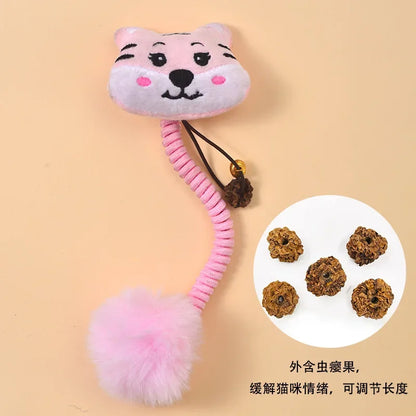 Interactive cat toy, fruit, spring, crocodile, Tiger, avocado, to relieve boredom toy