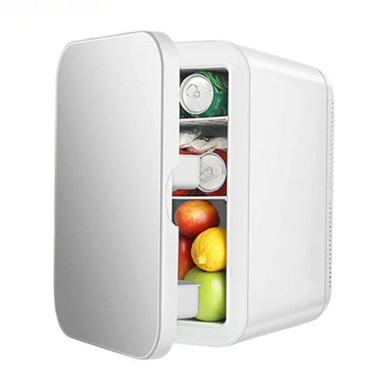 6L Mini Car Refrigerator 12V DC 220V AC Electric Portable Beauty Cooler Warmer Car Mini Fridge Ice Box for Home Camping Travel