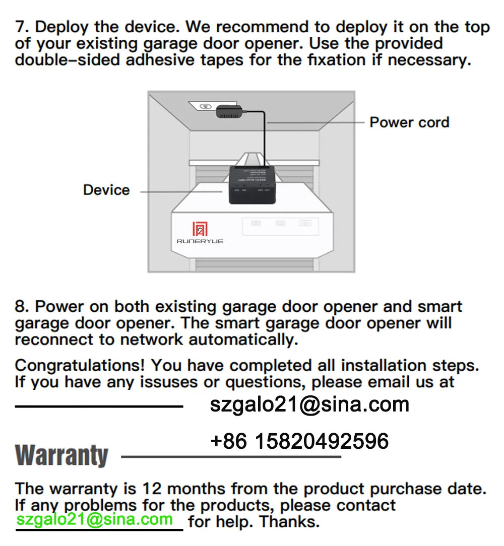 SGC01 WiFi Switch Smart Garage Door Opener Controller 24V Work With Xhouse APP Control by Phone for Swing Sliding Gate Opener