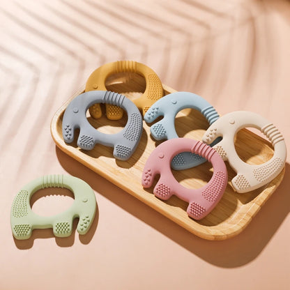 Baby Teether Food Grade Silicone Teethers Cartoon Animals Duck DIY Nursing Teething Pacifier Clip Baby Toy Teething Accessories