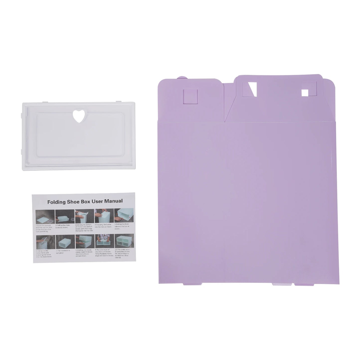 20Pcs Foldable Shoe Storage Boxes with Lids Transparent Stackable Containers Drawer Style PP Plastic Shoe Organizers