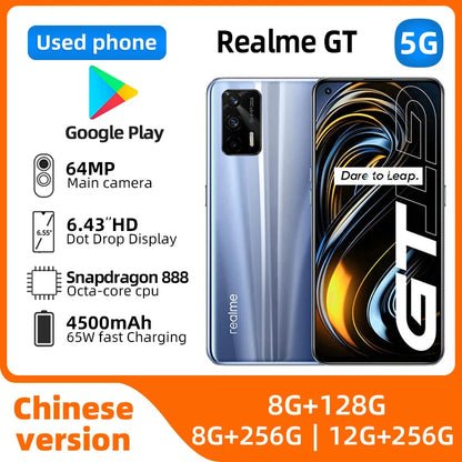 Realme GT Android 5G Unlocked 6.5 inch 128G All Colours in Good Condition Original used phone
