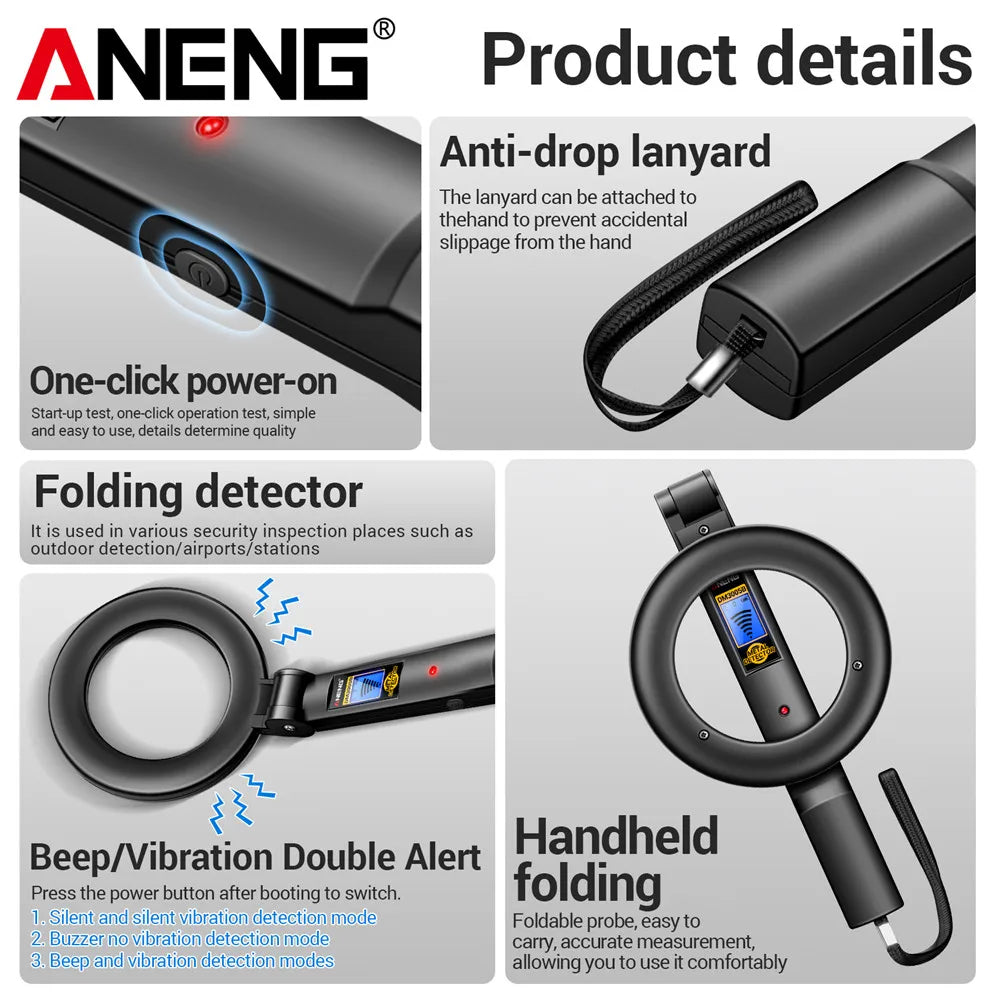 Metal Detectors ANENG DM3005B Handheld Portable High Sensitivity Metal Detector Underground Underwater Metal Finder Test Tools